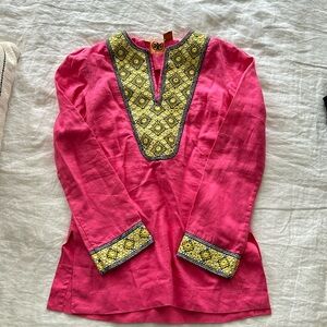 Tory Birch pink linen tunic
